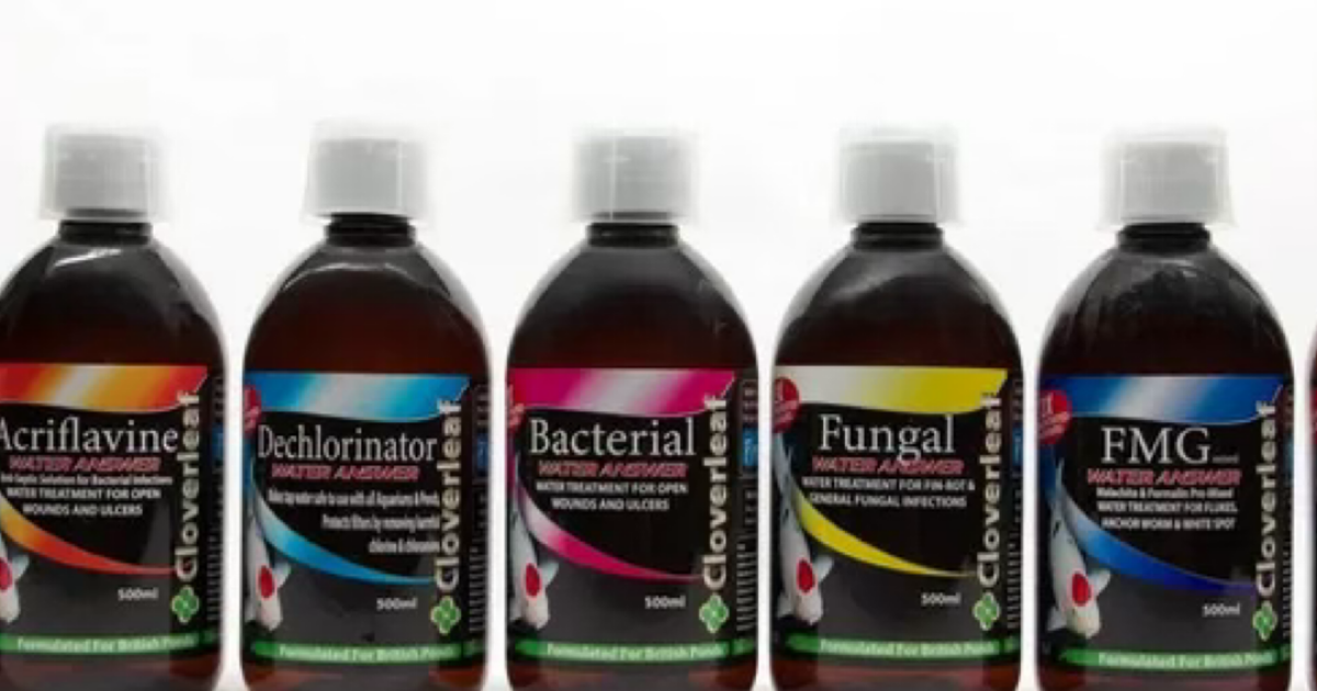 All cloverleaf 2x strength water conditioners being showcased in a straight line side by side