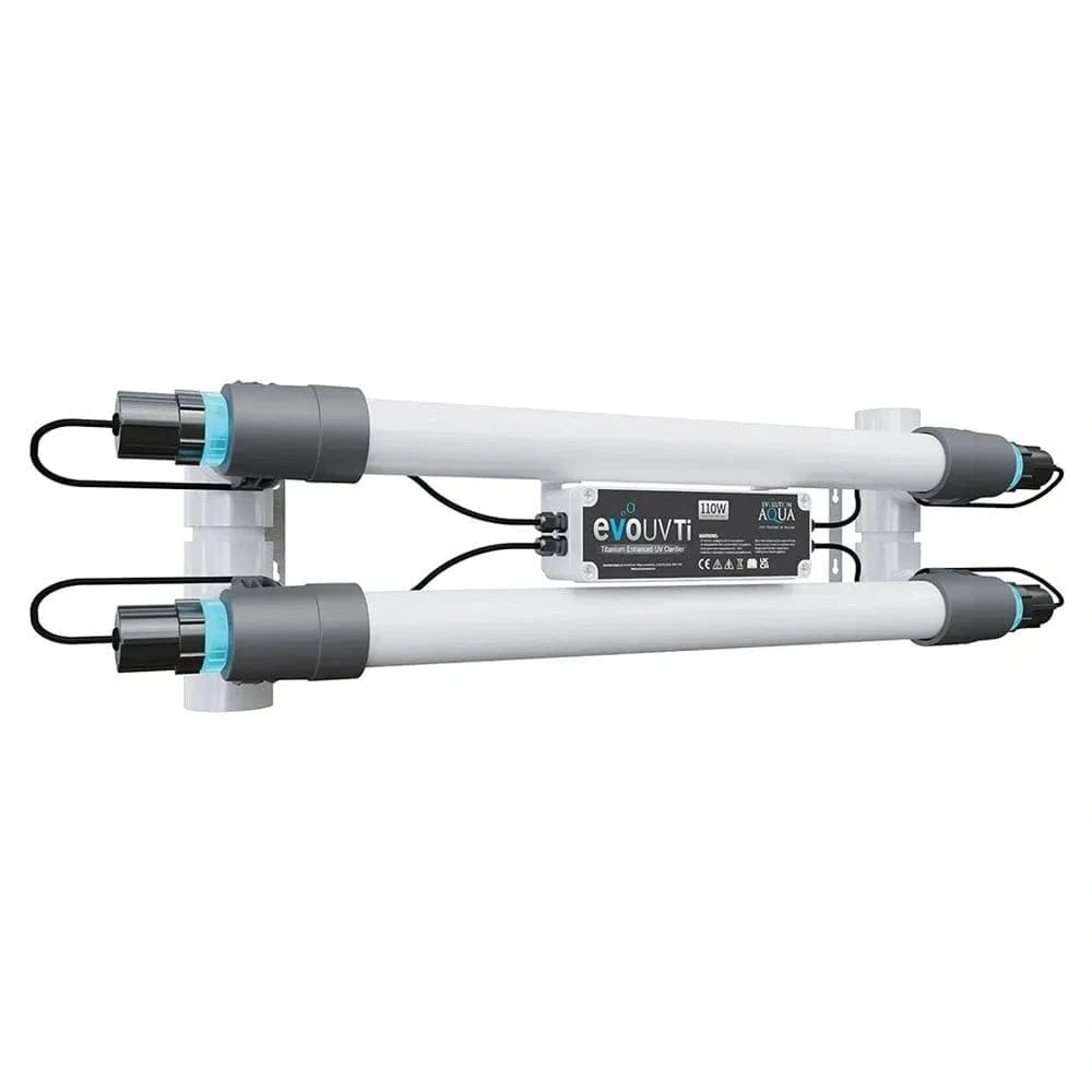 EVOLUTION AQUA TITANIUM UV 110w CLARIFIER outside of packaging at Pond Supplies Essex