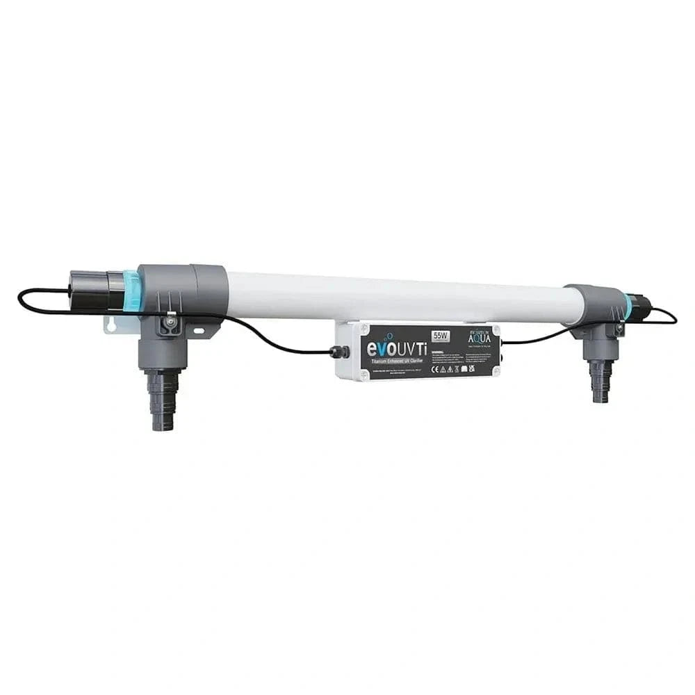 EVOLUTION AQUA TITANIUM UV 55w CLARIFIER outside of packaging at Pond Supplies Essex