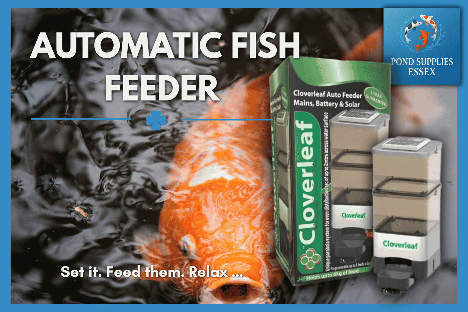 Automatic fish feeder collection and much more for effective fish and aquatic feeding at Pond Supplies Essex Online Aquatic store 