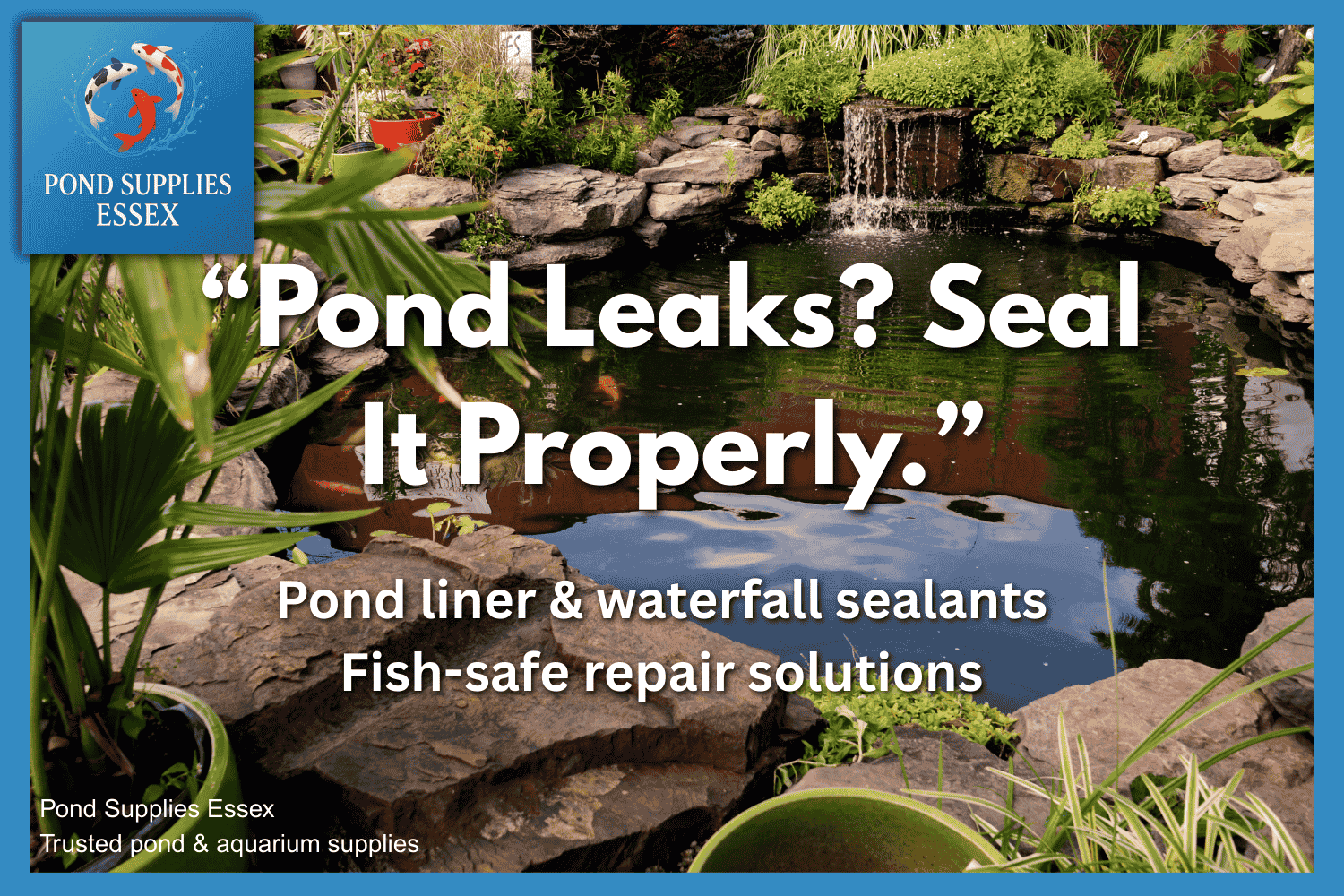Pond leaks and waterfall cracks are easily sealed with our wide range of underwater sealants at PondSuppliesEssex Online Aquatic Store