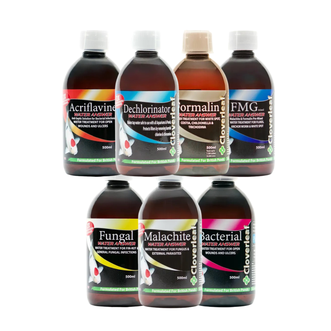 Absolute Cloverleaf 2x Double strength fish pond treatment formulas 