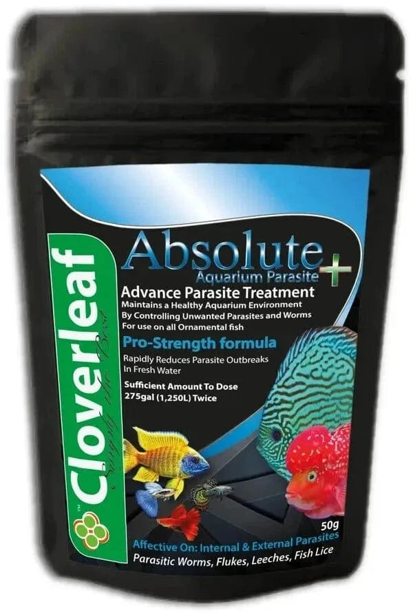 Absolute Parasite Aquarium Treatment 50g Pond Supplies Cloverleaf