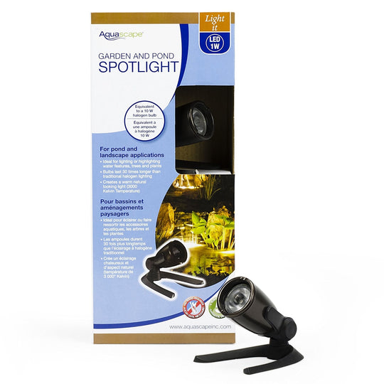 Aquascape Garden and Pond Spotlight – 12V – 1W – 3000K (30°) Pond lighting at Pond Supplies Essex Online Store 