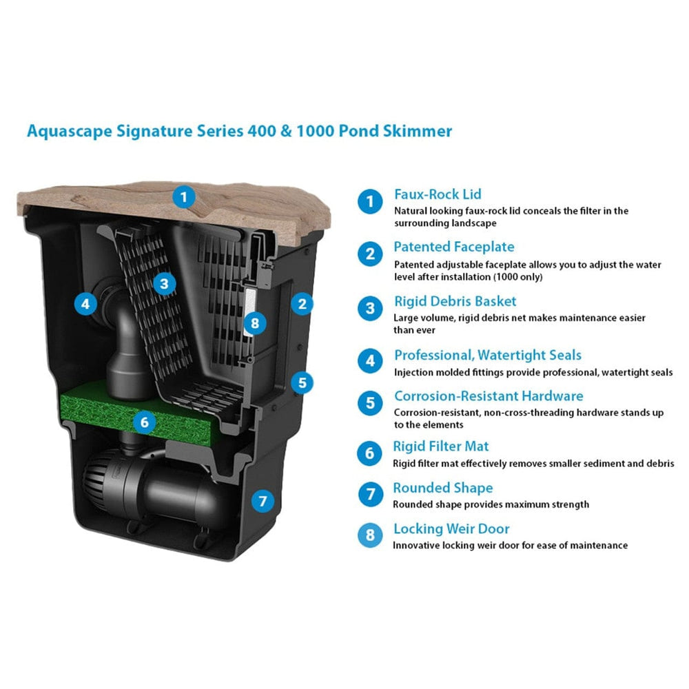 Aquascape Signature Series Pond Skimmers – 400 & 1000 Models Skimmer Pond Supplies Essex 