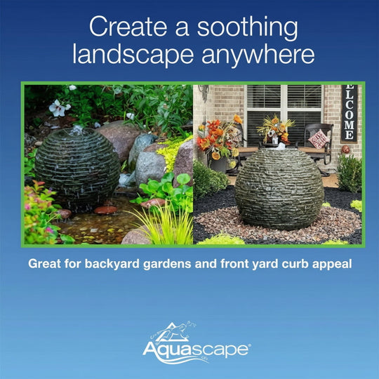 Aquascape Stacked Slate Sphere Fountain Kits Fountain Kit at Pond Supplies Essex Online Store 