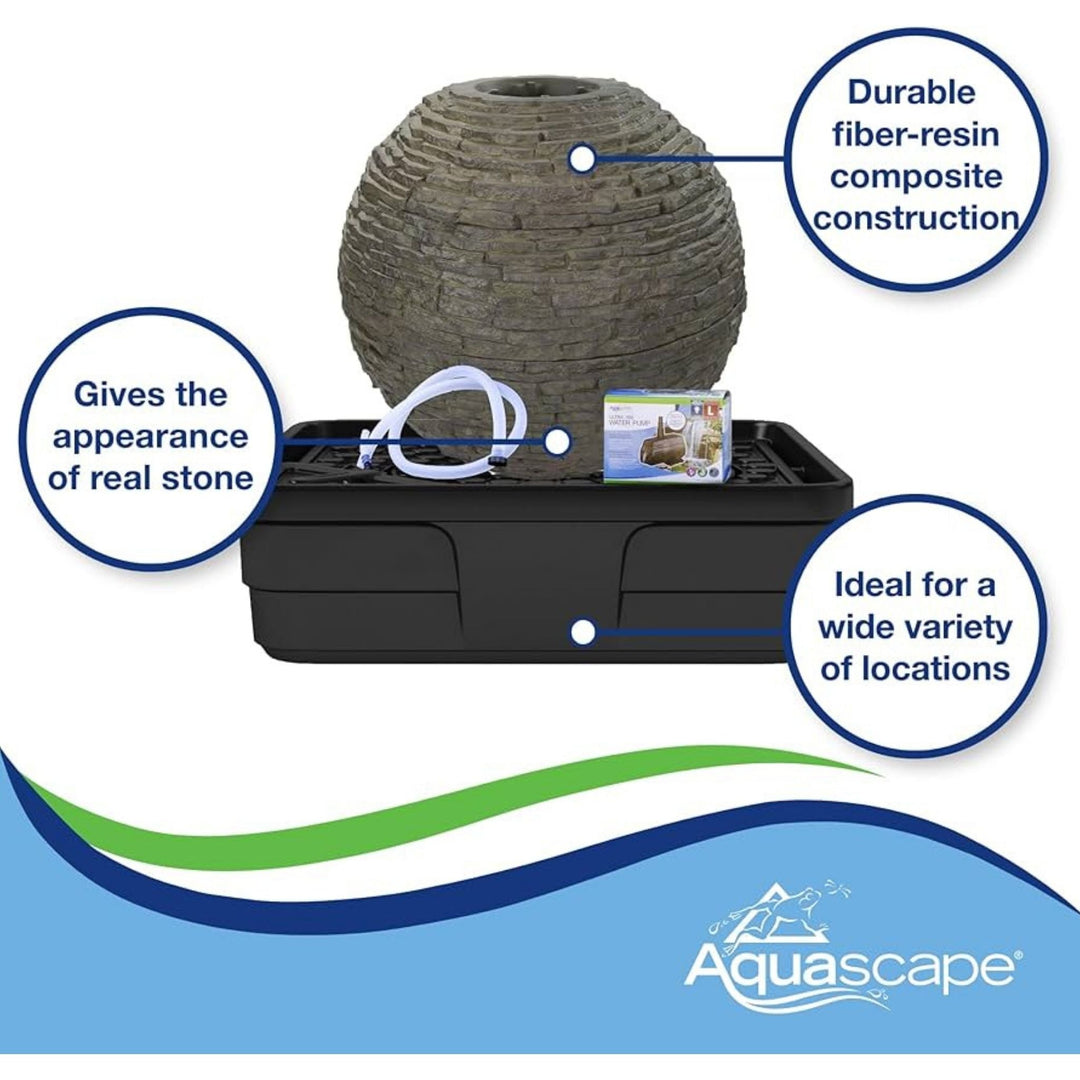 Aquascape Stacked Slate Sphere Fountain Kits Fountain Kit at Pond Supplies Essex Online Store 
