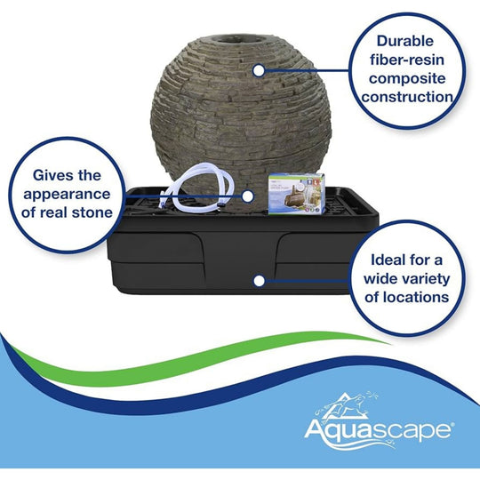 Aquascape Stacked Slate Sphere Fountain Kits Fountain Kit at Pond Supplies Essex Online Store 