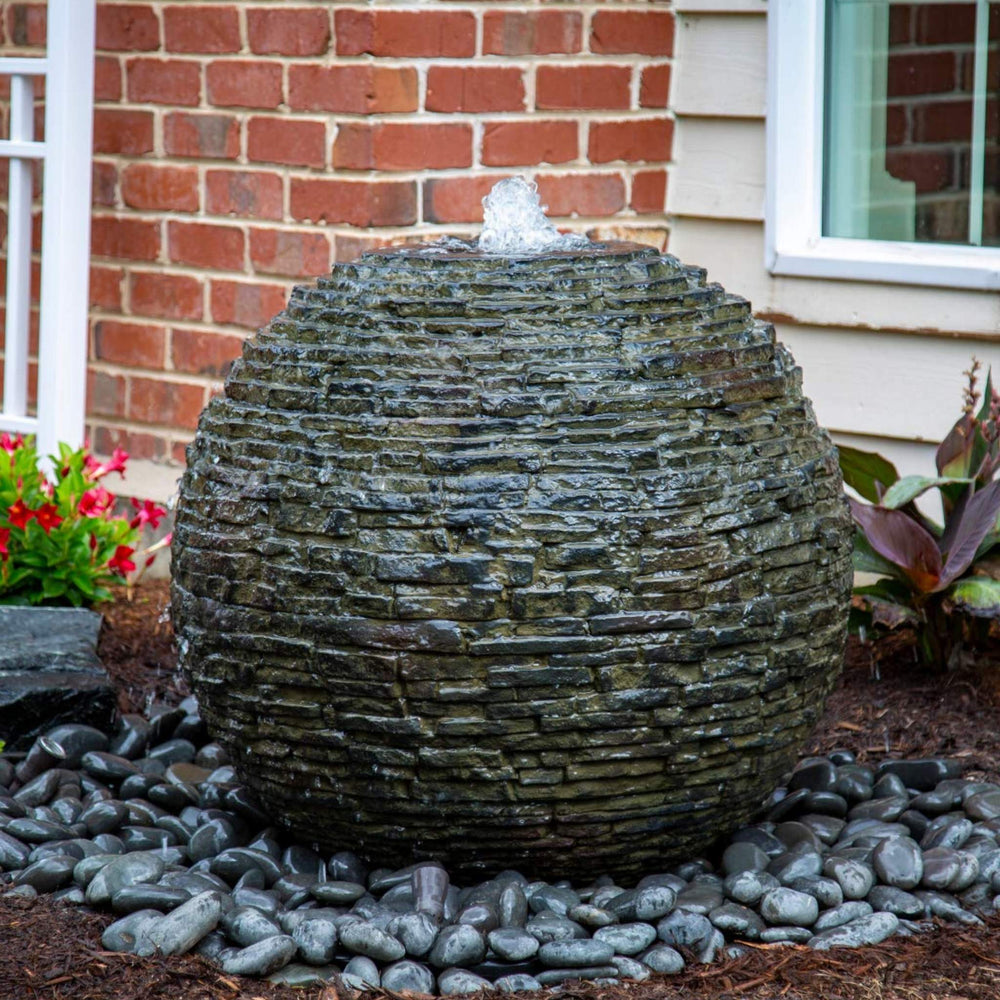 Aquascape Stacked Slate Sphere Fountain Kits Fountain Kit at Pond Supplies Essex Online Store 
