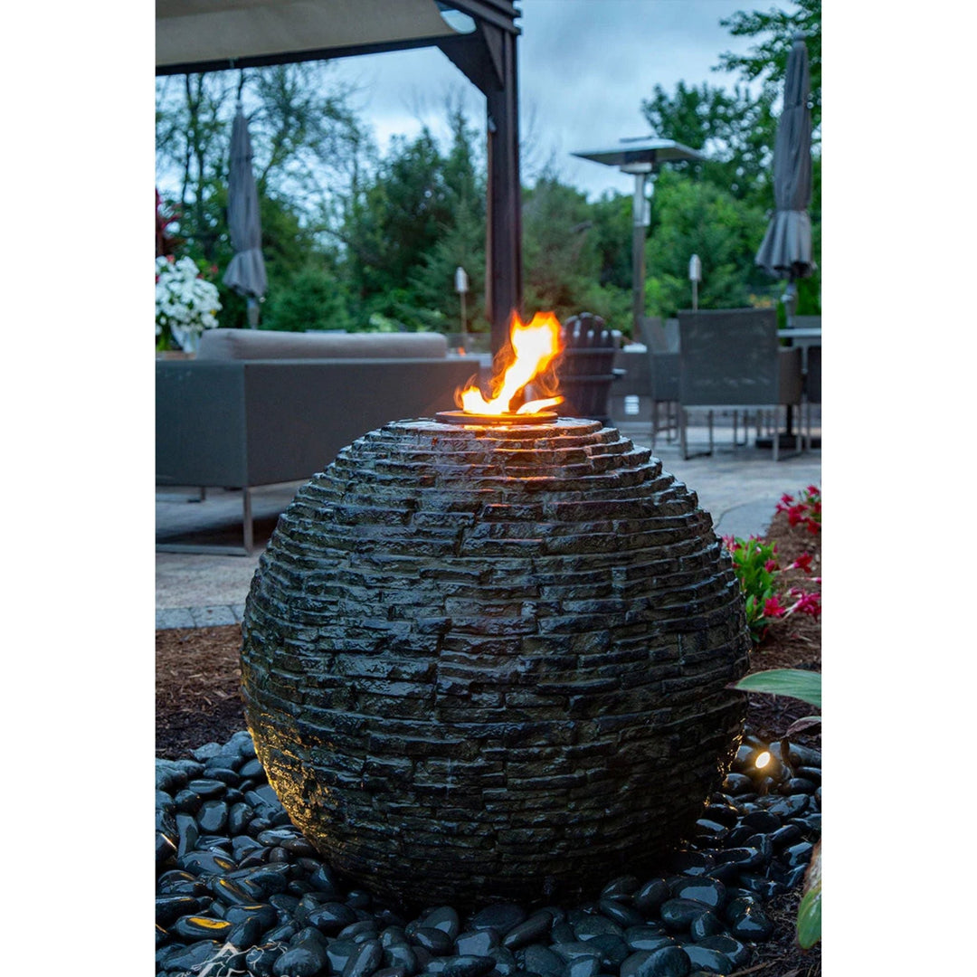 Aquascape Stacked Slate Sphere Fountain Kits Fountain Kit at Pond Supplies Essex Online Store 
