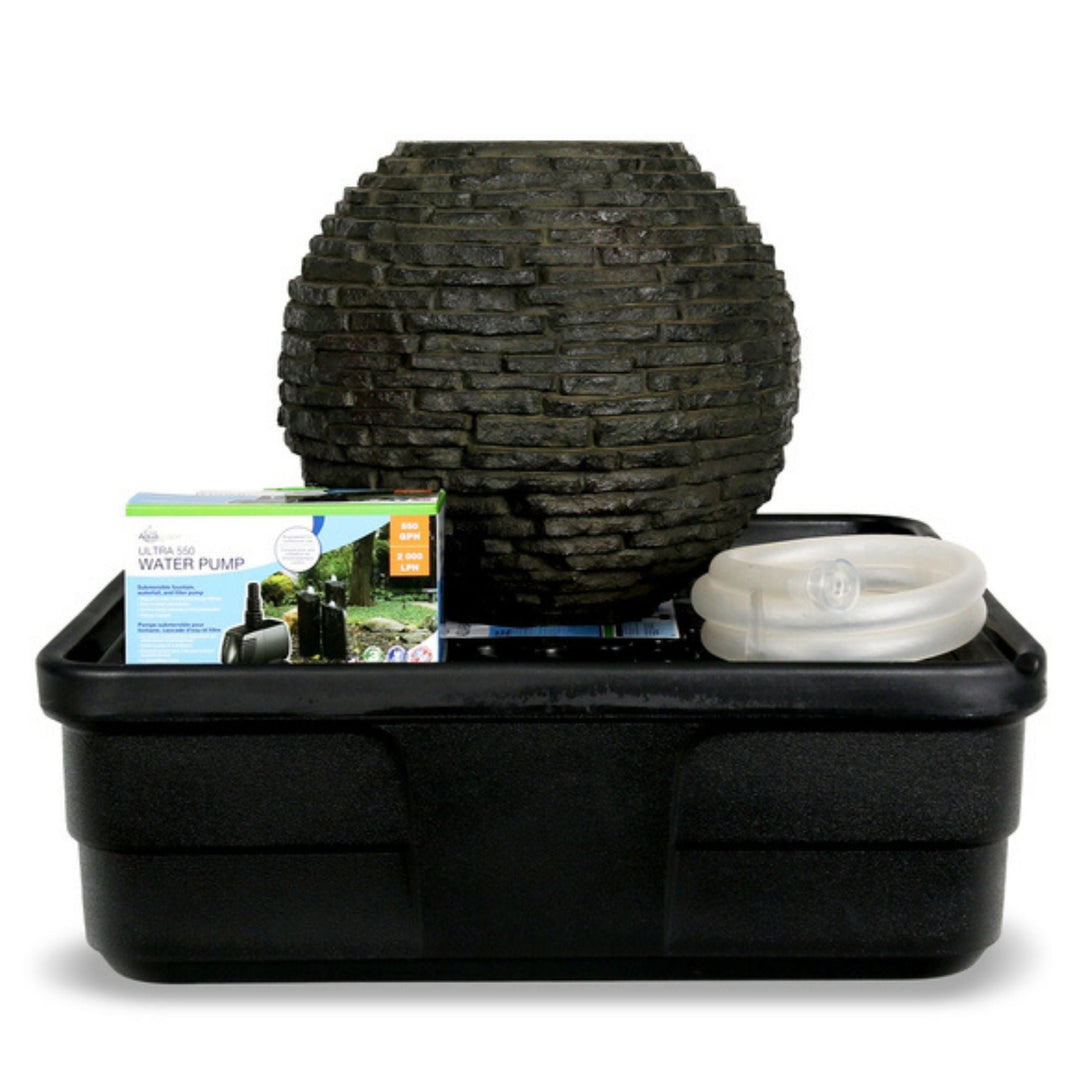 Aquascape Stacked Slate Sphere Fountain Kits Fountain Kit at Pond Supplies Essex Online Store 
