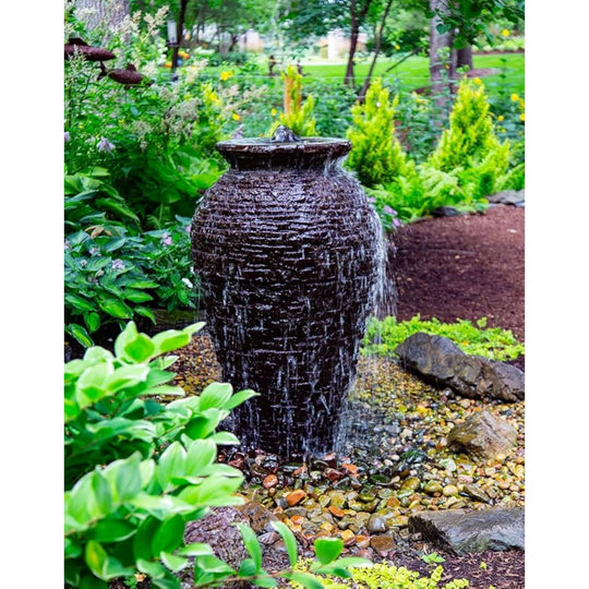 Aquascape Stacked Slate Urn Fountain Kits Fountain Kit at Pond Supplies Essex Online Store 