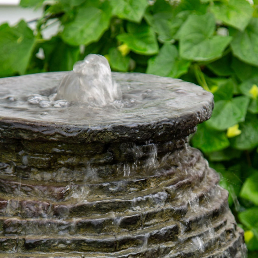 Aquascape Stacked Slate Urn Fountain Kits Fountain Kit at Pond Supplies Essex Online Store 