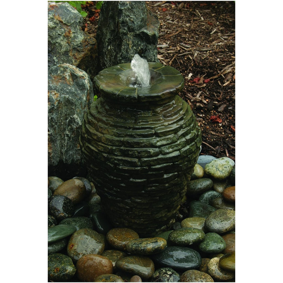 Aquascape Stacked Slate Urn Fountain Kits Fountain Kit at Pond Supplies Essex Online Store 