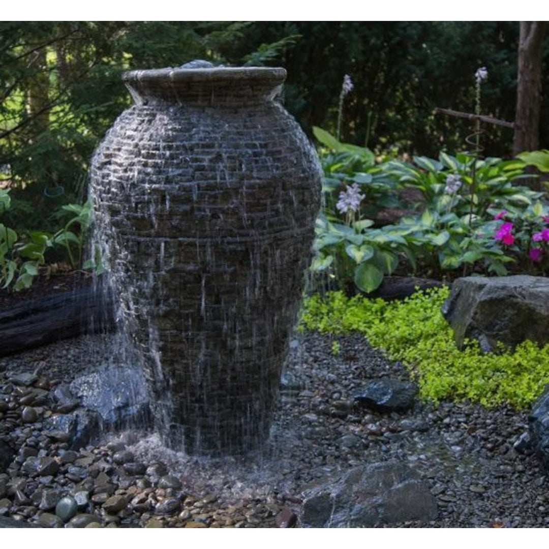 Aquascape Stacked Slate Urn Fountain Kits Fountain Kit at Pond Supplies Essex Online Store 