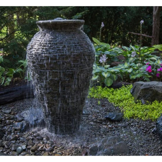 Aquascape Stacked Slate Urn Fountain Kits Fountain Kit at Pond Supplies Essex Online Store 