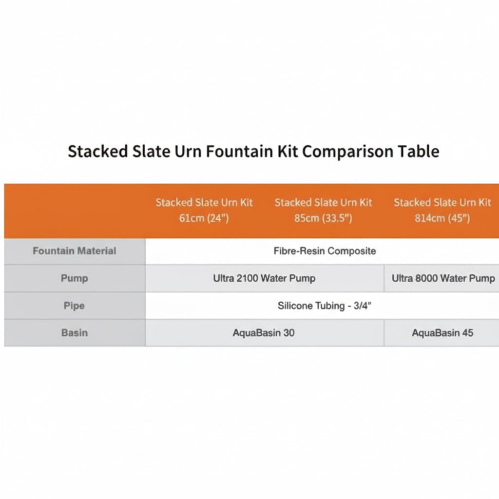 Aquascape Stacked Slate Urn Fountain Kits Fountain Kit at Pond Supplies Essex Online Store 