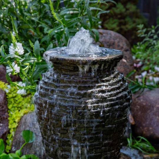 Aquascape Stacked Slate Urn Fountain Kits Fountain Kit at Pond Supplies Essex Online Store 
