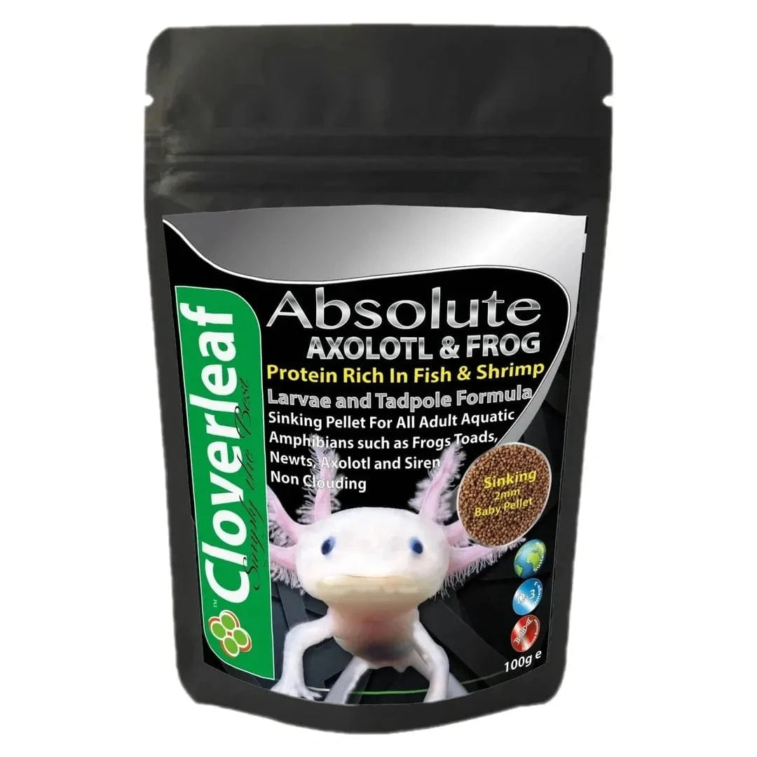 Baby Axolotl & Frog Diet 100g (2mm Sinking Pellets) Aquarium Cloverleaf