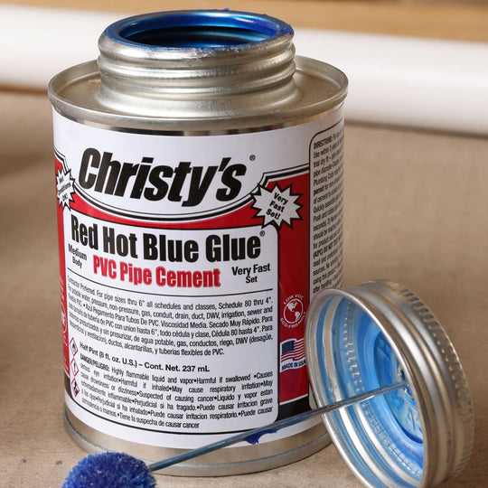 Christy’s Red Hot Blue Glue – 118ml PVC Solvent Cement Solvent Cement at Pond Supplies Essex Online Store 