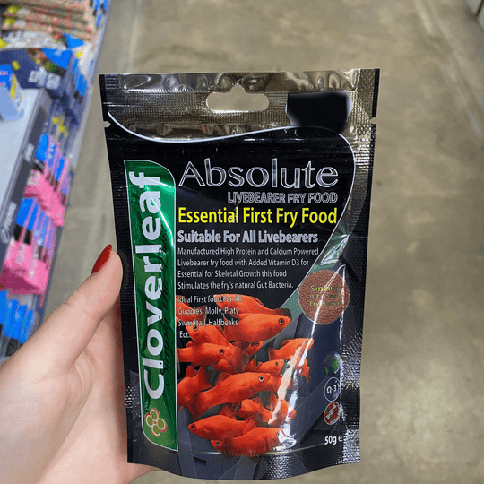 Cloverleaf Absolute LiveBearer Slow Sinking 0.2mm-5mm Pellets Aquarium fish food at Pond Supplies Essex Online Store 