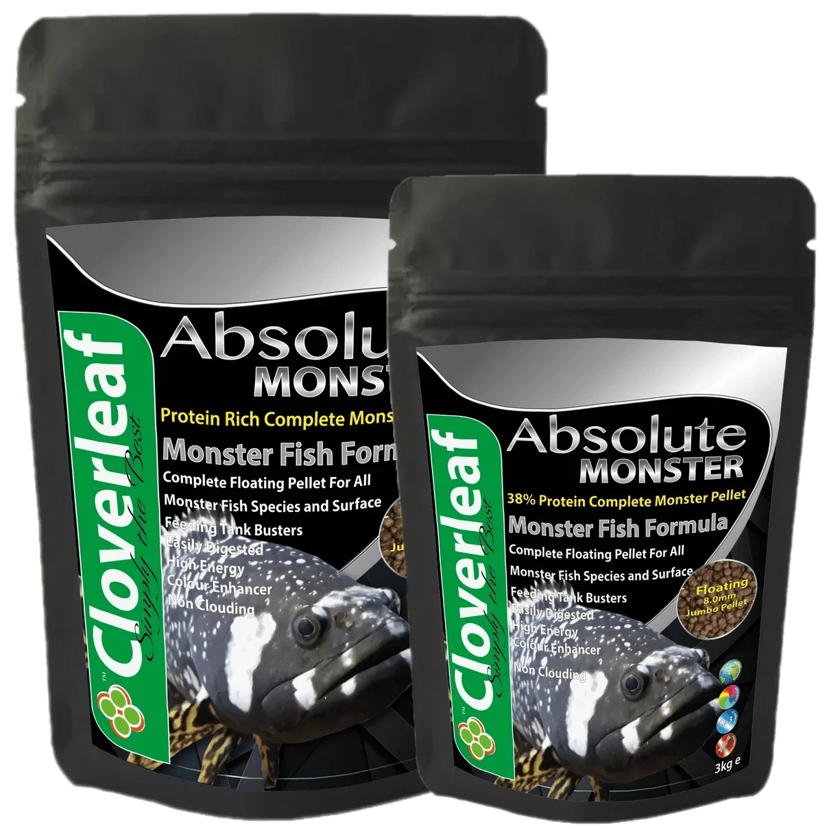 Cloverleaf Absolute Monster Diet 8mm Floating Pellets Aquarium fish food at Pond Supplies Essex Online Store 