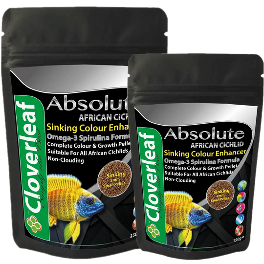 Cloverleaf African Cichlid Colour Diet 2mm Sinking Pellets Aquarium fish food at Pond Supplies Essex Online Store 