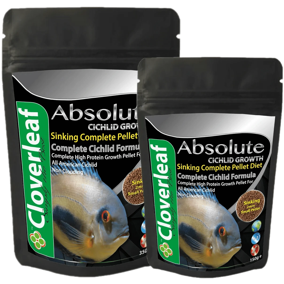 Cloverleaf Cichlid Growth Diet 2mm Sinking Pellets Aquarium fish food at Pond Supplies Essex Online Store 