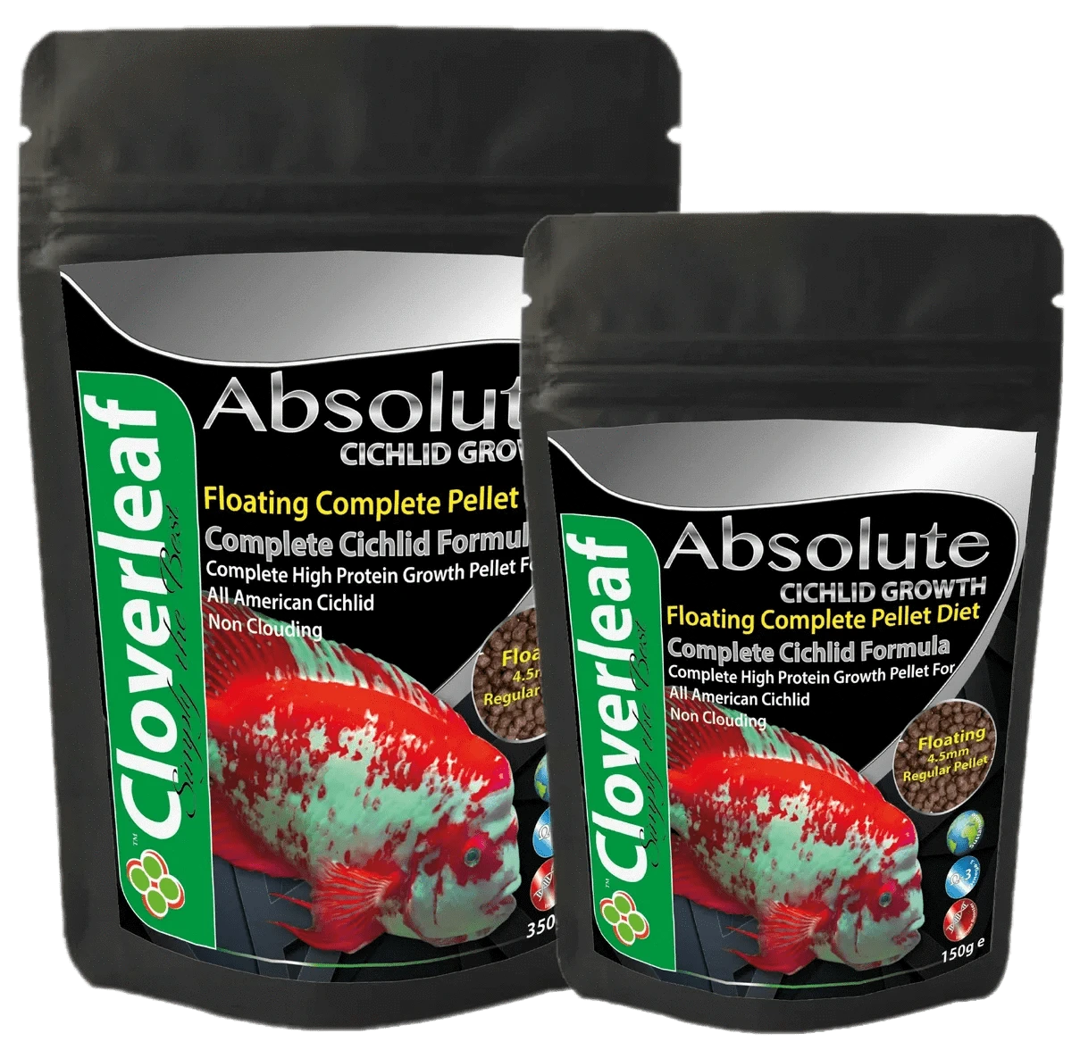Cloverleaf Cichlid Growth Diet 4.5mm Floating Pellets Aquarium fish food at Pond Supplies Essex Online Store 