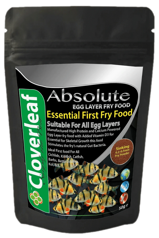Cloverleaf Egg Layer Slow Sinking   0.2-5mm Pellets 50g Aquarium fish food at Pond Supplies Essex Online Store 