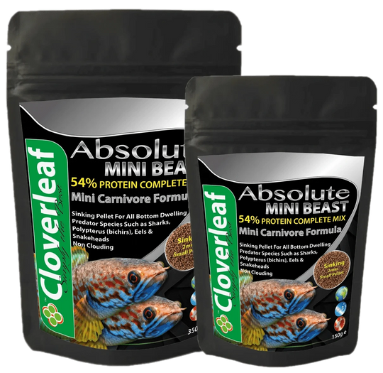 Cloverleaf Mini Beast 2mm Sinking Pellets Aquarium fish food at Pond Supplies Essex Online Store 