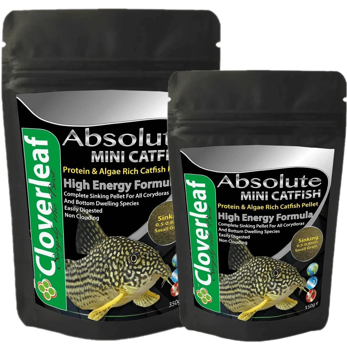 Cloverleaf Mini Catfish Diet 0.5-0.8 Sinking Pellets Aquarium fish food at Pond Supplies Essex Online Store 