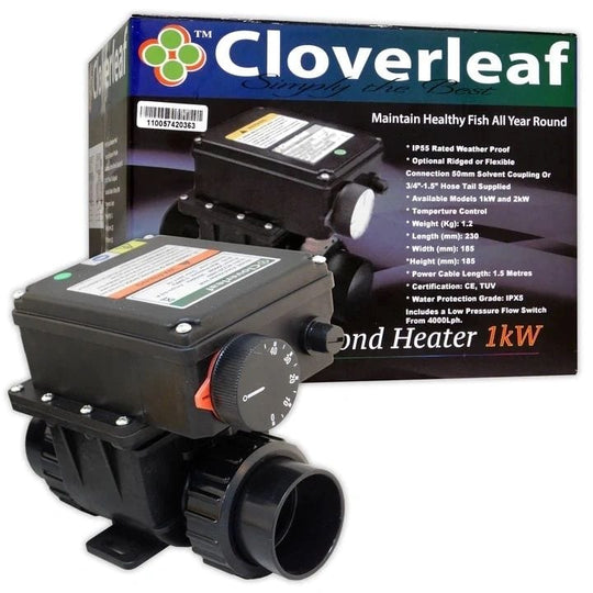 Cloverleaf Pond Heater (Thermo-Control) (1kW - 2kW) Pond Heater at Pond Supplies Essex Online Store 