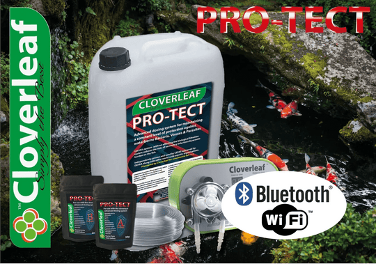 Cloverleaf Pro-tect Professional Pond Dosing System (WI-FI & Bluetooth) Pond Dosing System at Pond Supplies Essex Online Store 