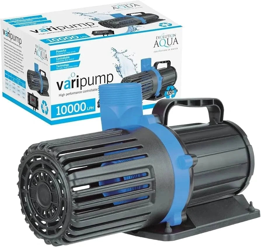 Evolution Aqua Controllable Varipump 10000 outside of packaging at Pond Supplies Essex