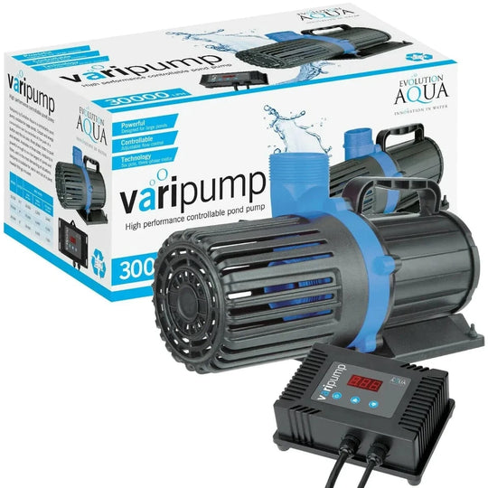 Evolution Aqua Controllable Varipump 30000 outside of packaging at Pond Supplies Essex