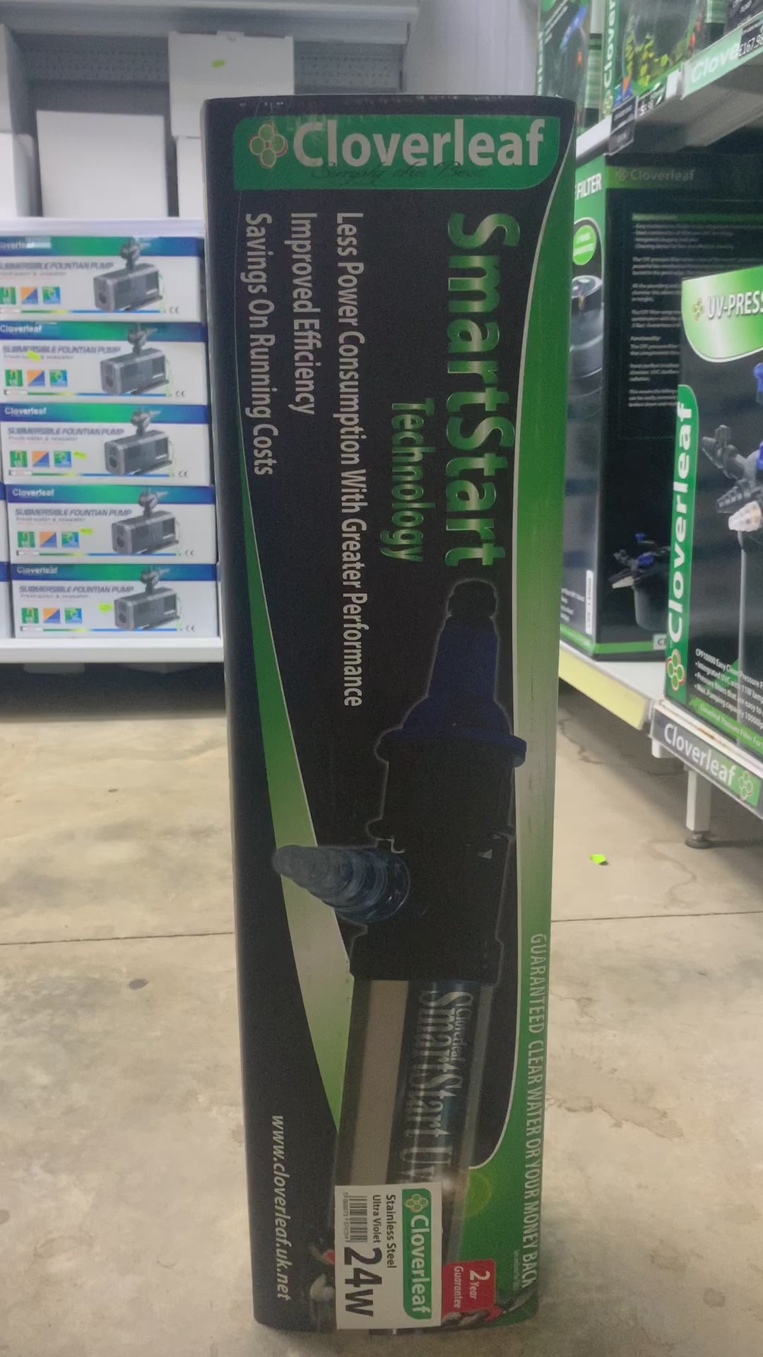 Cloverleaf Smartstart Stainless Steel UV Clarifiers Pond Supplies Cloverleaf upwards angle video