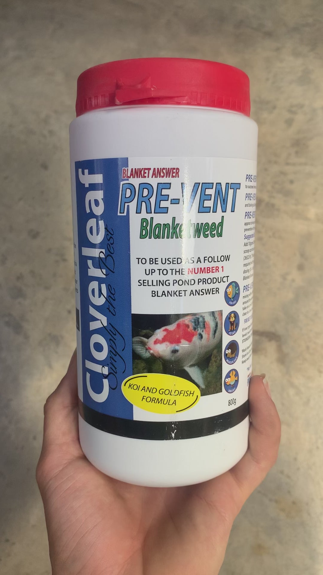 Cloverleaf Blanket Answer Pre-Vent all sizes collaged together, 800g, 2kg and 4kg tubs of Blanket Answer Pre-vent