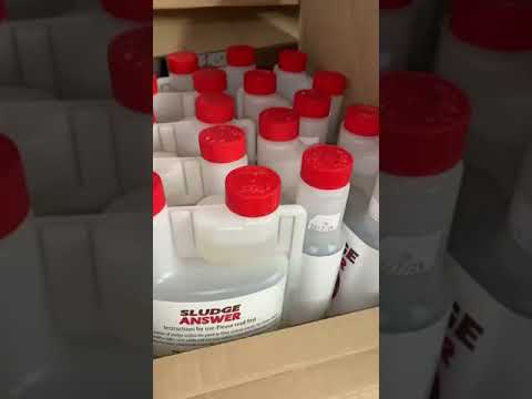 Cloverleaf Absolute Sludge Answer 250ml 500ml 1Ltr and 5Ltr at PondSuppliesEssex Online Store . Stock image warehouse 